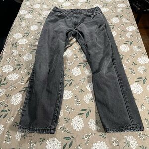 Vintage Levi's 550 Jeans Mens 34x30 Black USA Relaxed Fit 90s Denim Distressed